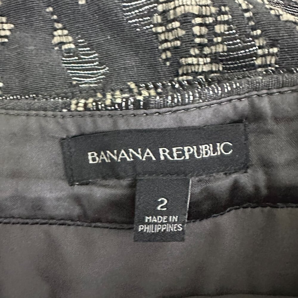 2/$30 Banana Republic Jacquard Belted Pencil Skirt Floral Charcoal 2 #A1684 - Picture 5 of 8